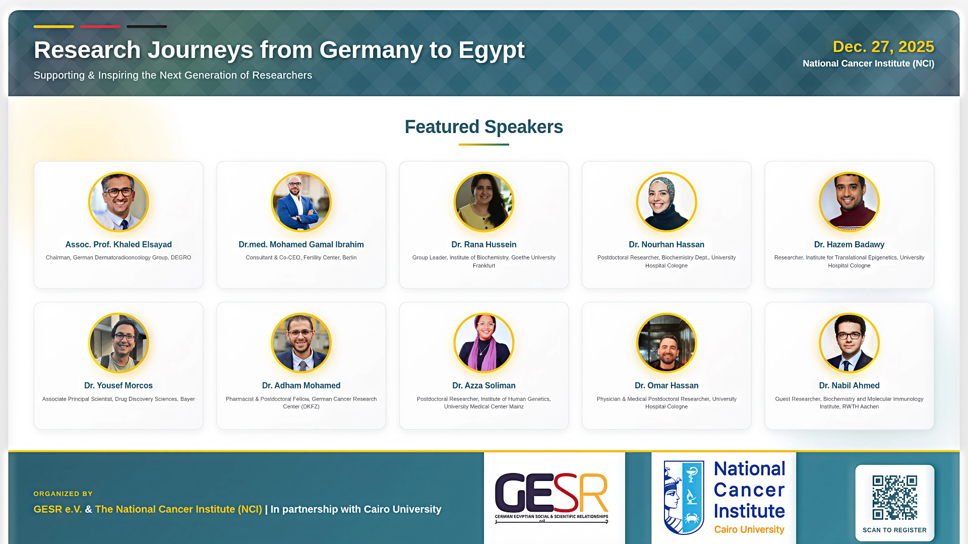 Research Journeys from Germany to Egypt featured speakers poster